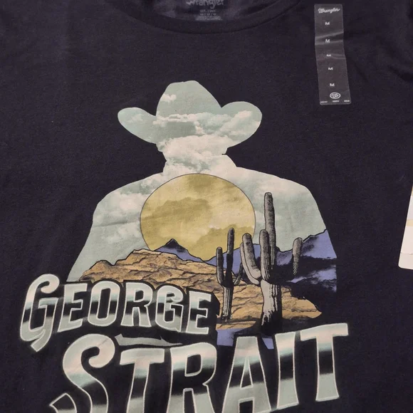 Wrangler Medium George Strait Black Desert Graphic Tee - Picture 1 of 10